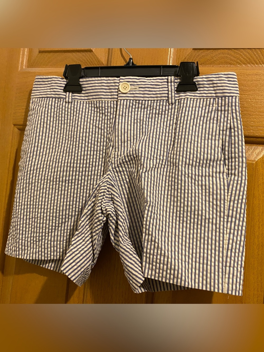 Banana Republic Blue and White Striped Seersucker Shorts
